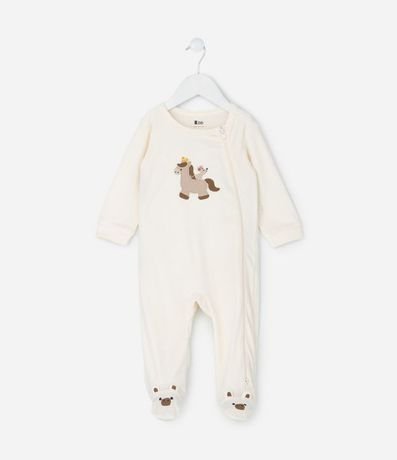 Mono Infantil con Bordado de Caballo – Talle 0 a 18 Meses