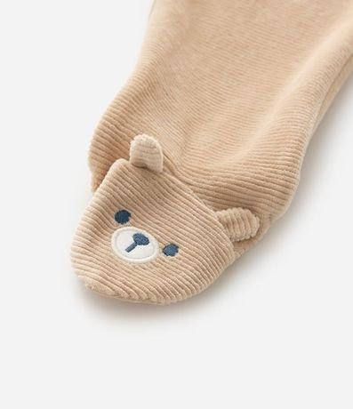 Pantalón Infantil con Pié Bordado Oso – Talle 0 a 18 Meses 6