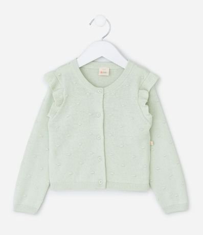 Cardigan Infantil en Efecto Punto con Volado Texturizado – Talle RN a 18 Meses 2