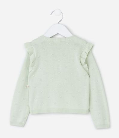Cardigan Infantil en Efecto Punto con Volado Texturizado – Talle RN a 18 Meses 3
