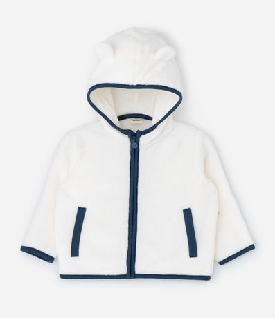 Conjunto Infantil Saco con Capucha y Pantalón Bordado de Oso – Talle 0 a 18 Meses 2
