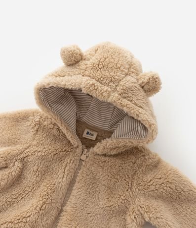 Campera Bebé Sherpa con Capucha y Orejitas – Talle 0 a 18 Meses 4