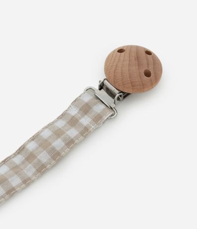 Prendedor de Chupeta Infantil con Carita de Oso y Tira Vichy – Talle U 2