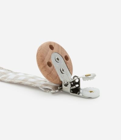 Prendedor de Chupeta Infantil con Carita de Oso y Tira Vichy – Talle U 4