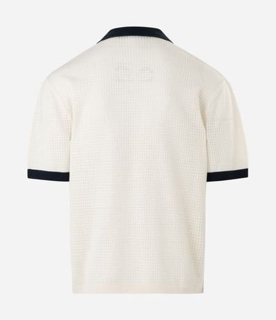Remera Boxy en Punto con Cuello Polo y Bordado 4
