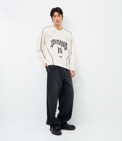 Remera Manga larga Boxy con Recortes y Estampado 4