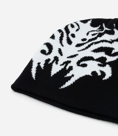 Gorro en Punto Doble Faz con Estampa Tribal Abstracta 2