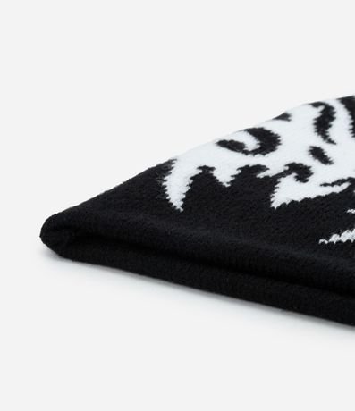 Gorro en Punto Doble Faz con Estampa Tribal Abstracta 3