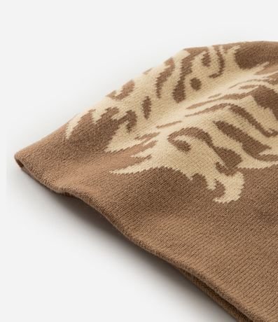 Gorro en Punto Doble Faz con Estampa Tribal Abstracta 4