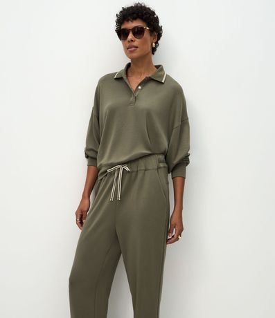 Pantalón Jogger en Algodón con Lazo en la Cintura 2