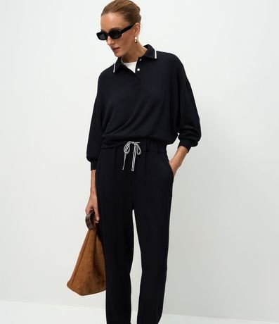 Pantalón Jogger en Algodón con Lazo en la Cintura 2