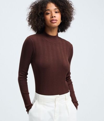 Blusa Rectilínea Punto con Cuello Alto Adulto