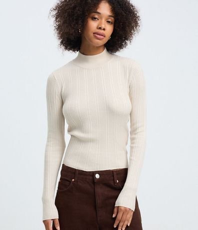 Blusa Rectilínea Punto con Cuello Alto Adulto