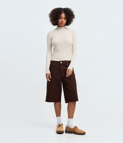 Blusa Rectilínea Punto con Cuello Alto Adulto 2