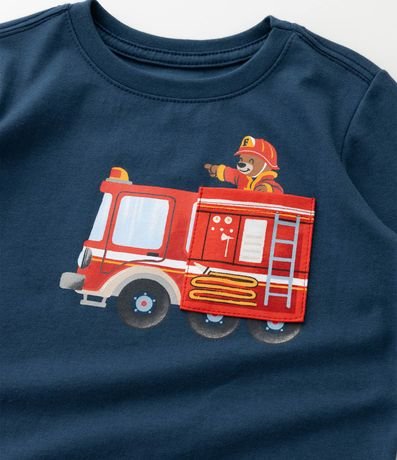Remera Manga larga Infantil en Algodón con Pequeño Bolsillo de Bombero - Talle 1 a 6 años 4