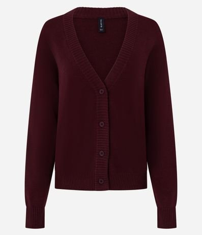 Cardigan Corto de Punto con Botones