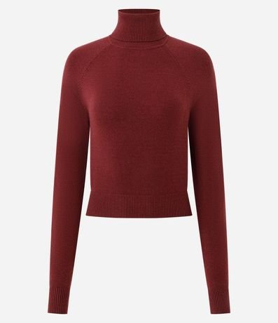 Blusa de Punto con Cuello Alto