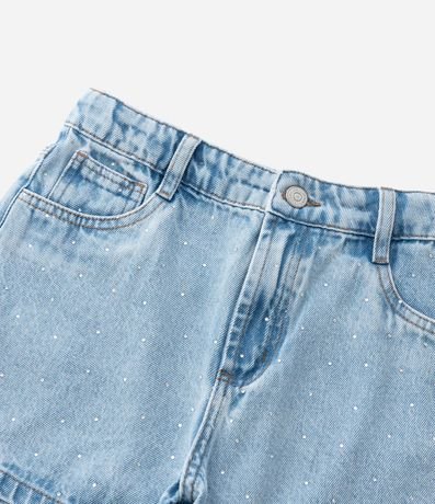 Short Infantil en Jeans Marmorizado con Brillitos - Talle 5 a 14 años 6