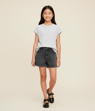 Short Infantil en Jeans con Aplicación de Brillos - Talle 5 a 14 años