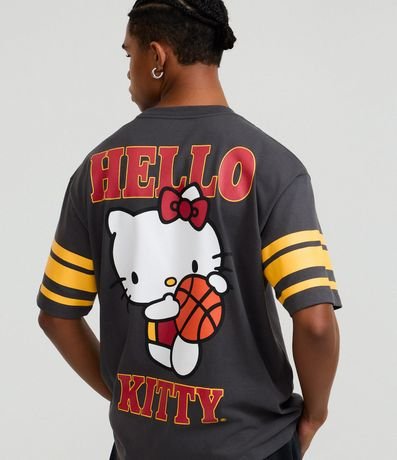Remera Boxy en Algodón con Estampa Hello Kitty Baloncesto