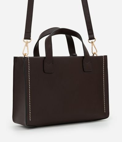 Cartera Satchel Mediana con Asa Larga y detalles Metalizados 3