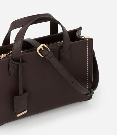 Cartera Satchel Mediana con Asa Larga y detalles Metalizados 5