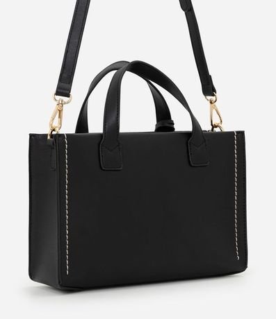 Cartera Satchel Mediana con Asa Larga y detalles Metalizados 3
