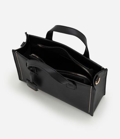 Cartera Satchel Mediana con Asa Larga y detalles Metalizados 4