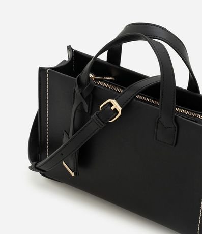 Cartera Satchel Mediana con Asa Larga y detalles Metalizados 5