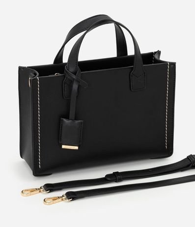Cartera Satchel Mediana con Asa Larga y detalles Metalizados 6