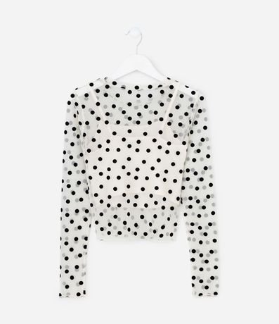 Remera Infantil en Tule de Lunares con Cuello Alto y Musculosa Interna – Talle 5 a 14 años 2