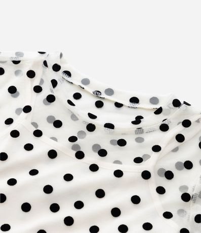 Remera Infantil en Tule de Lunares con Cuello Alto y Musculosa Interna – Talle 5 a 14 años 4