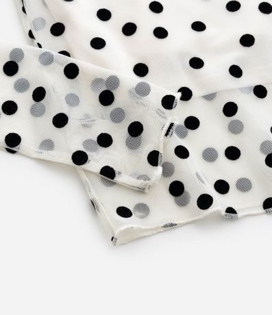 Remera Infantil en Tule de Lunares con Cuello Alto y Musculosa Interna – Talle 5 a 14 años 5