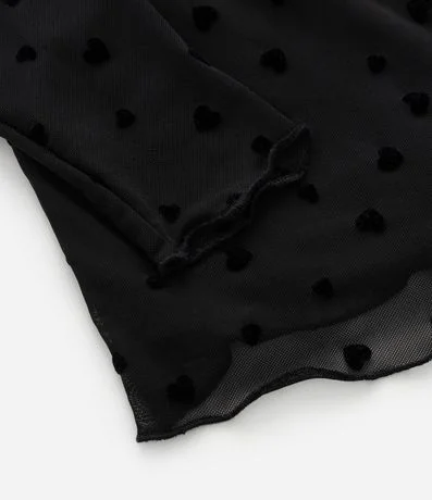 Remera Infantil en Tule con Corazones y Musculosa Interna – Talle 5 A 14 años 5