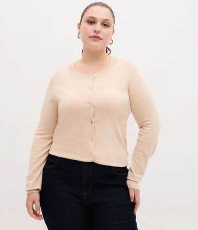 Cardigan Regular Básico en Punto Curve & Plus Size