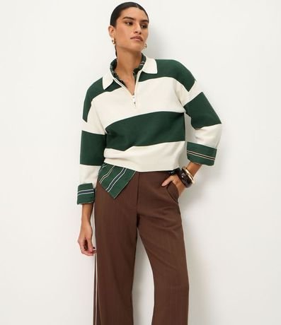 Pantalón Recto en Sastrería con Rayas Hilo Teñido 4