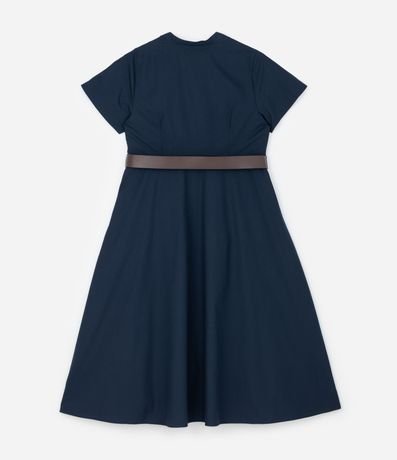 Vestido Chemise Midi con Cuello Padre y Cinturón Curve & Plus Size 5