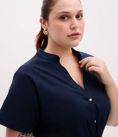 Vestido Chemise Midi con Cuello Padre y Cinturón Curve & Plus Size 2