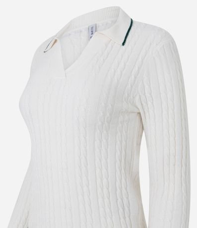 Blusa Femenina Slim en Tricot con Cuello Polo 6