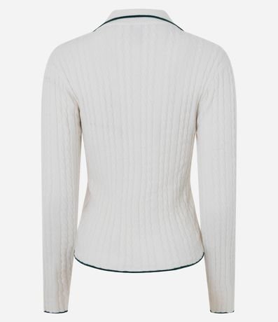 Blusa Femenina Slim en Tricot con Cuello Polo 7