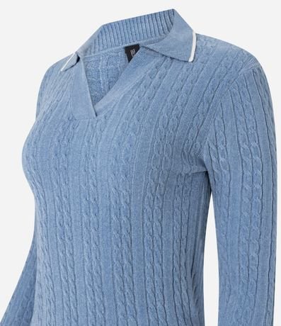 Blusa Femenina Slim en Tricot con Cuello Polo