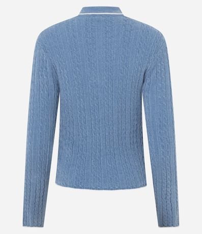 Blusa Femenina Slim en Tricot con Cuello Polo 7