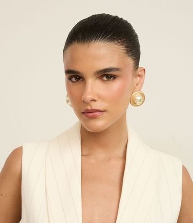 Caravana Botón Formato Redondo con Perla Central 1