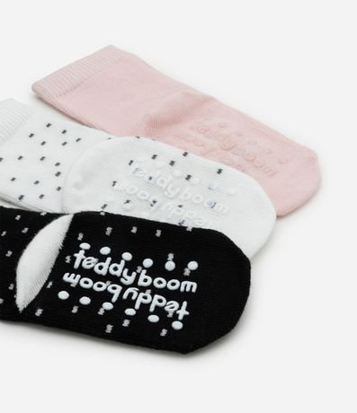 Kit 03 Medias Infantil con Estampa Cara de Bicho – Talle RN a 12 Meses 3