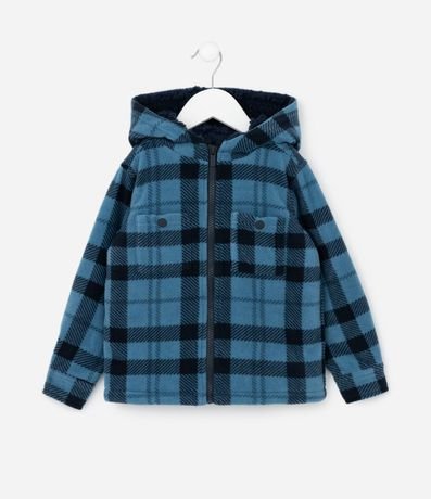 Campera Infantil en Sherpa de Cuadros con Capucha – Talle 1 a 6 años 2