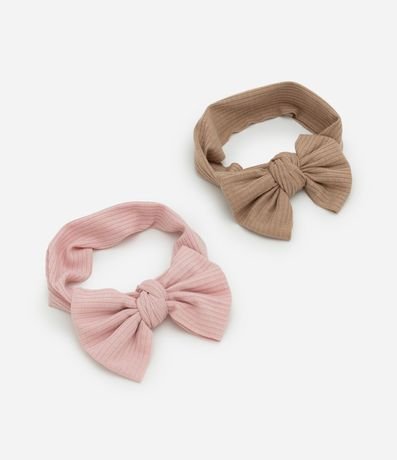 Kit 02 Cintas para el Pelo Caneladas con Lazo – Talle U