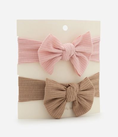 Kit 02 Cintas para el Pelo Caneladas con Lazo – Talle U 3