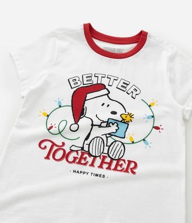 Pijama Corto Infantil con Estampa de Cuadros de Natal Snoopy - Talle 2 a 14 años 10