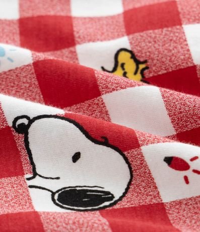 Pijama Corto Infantil con Estampa de Cuadros de Natal Snoopy - Talle 2 a 14 años 6