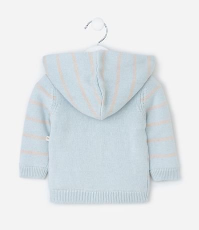 Campera Infantil Rayada en Punto con Sherpa – Talle 0 a 18 Meses 3